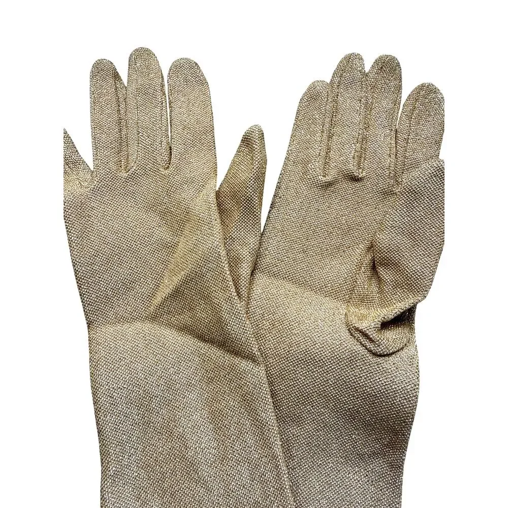 Finale Vintage Long Gold Metallic Gloves Size Small Medium